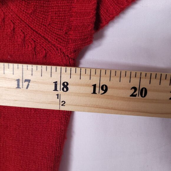 Talbots Sweater Petite Medium Red Merino Wool Cashmere Blend Vintage - Picture 7 of 11